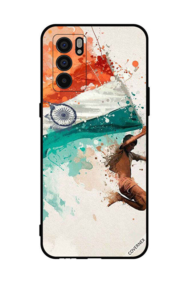 غطاء حماية لهاتف Oppo Reno6 5G يحمل علم الهند أثناء الطيران