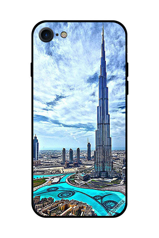 غطاء حماية لهاتف iPhone SE 2020 - برج خليفة - غيوم تلامس السحاب