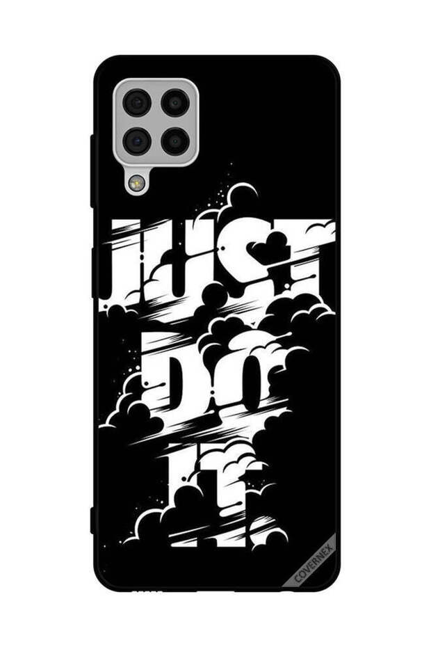 غطاء حماية لهاتف سامسونج جالاكسي A22 4G، مطبوع عليه Just Do It باللونين الأبيض والأسود