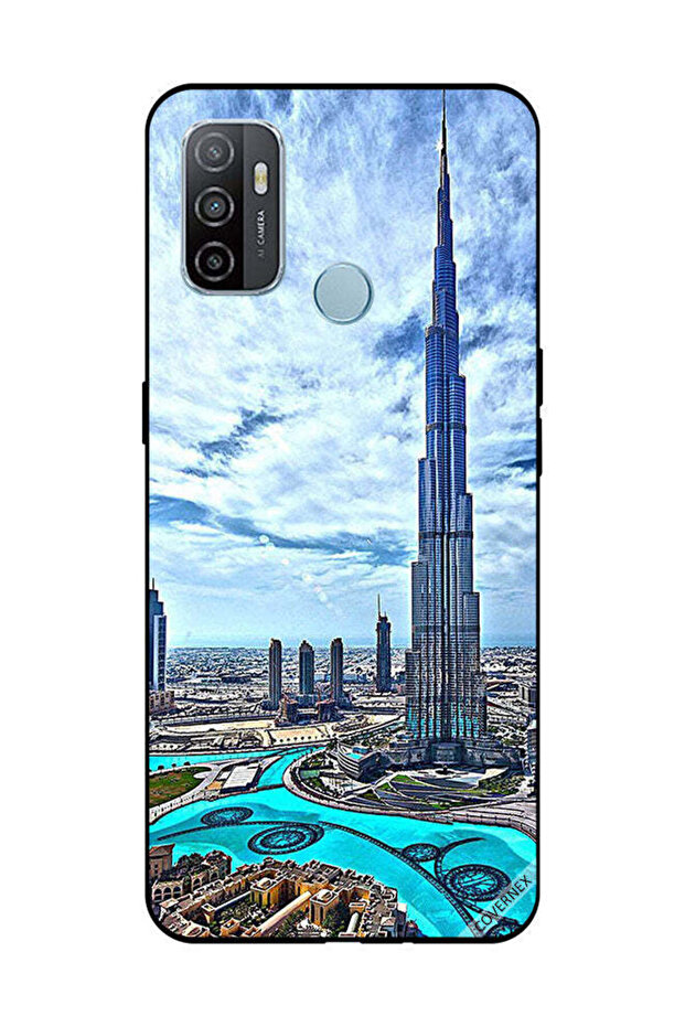 غطاء حماية لهاتف OPPO A53/A53S - برج خليفة - غيوم تلامس السحاب