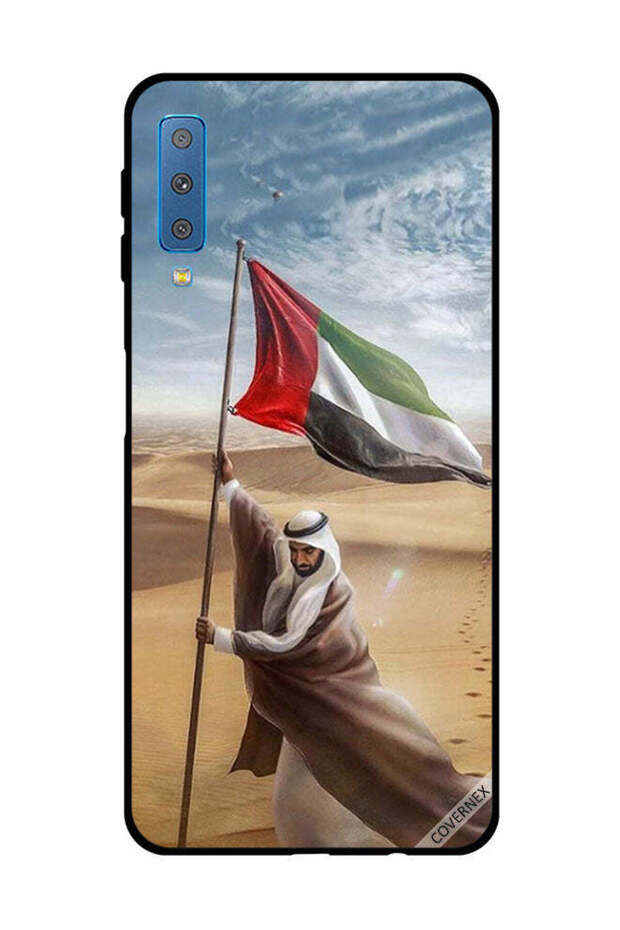 غطاء حماية لهاتف سامسونج جالاكسي A7 2018، علم الإمارات العربية المتحدة، زايد