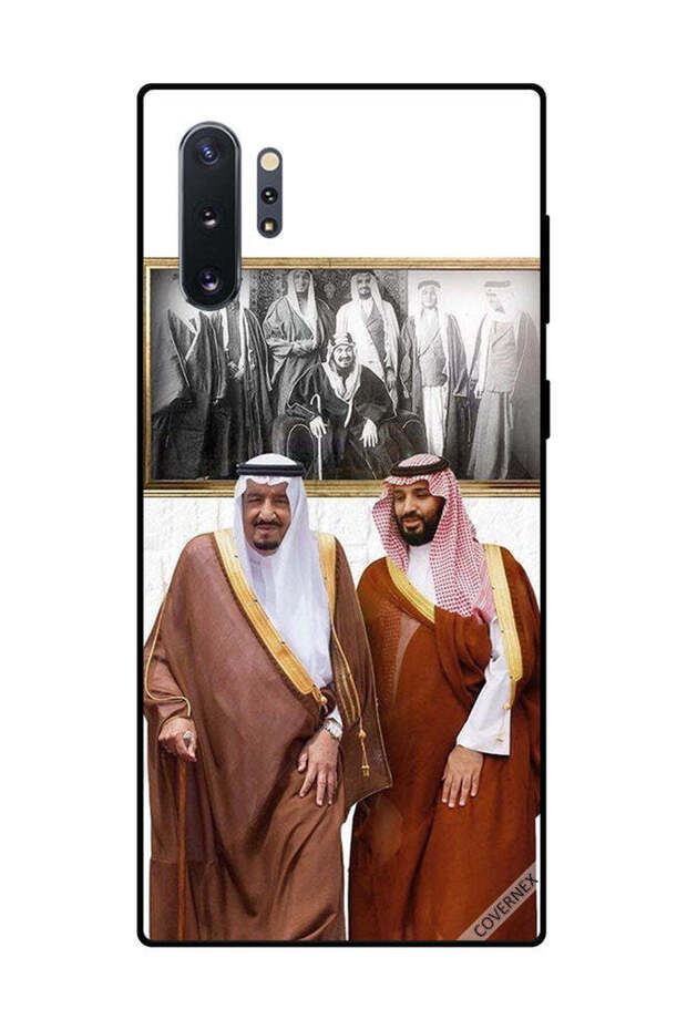 غطاء حماية لهاتف سامسونج جالكسي نوت 10 بلس الملك سلمان وولي العهد يتحدثان أثناء المشي