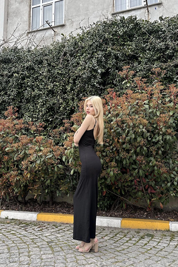 İp Askılı Uzun Basic Elbise - 3