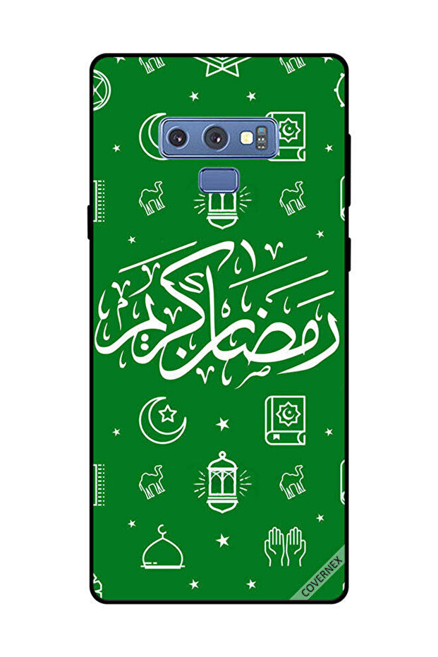 غطاء حماية لهاتف سامسونج جالكسي نوت 9 - رمضان كريم - أخضر