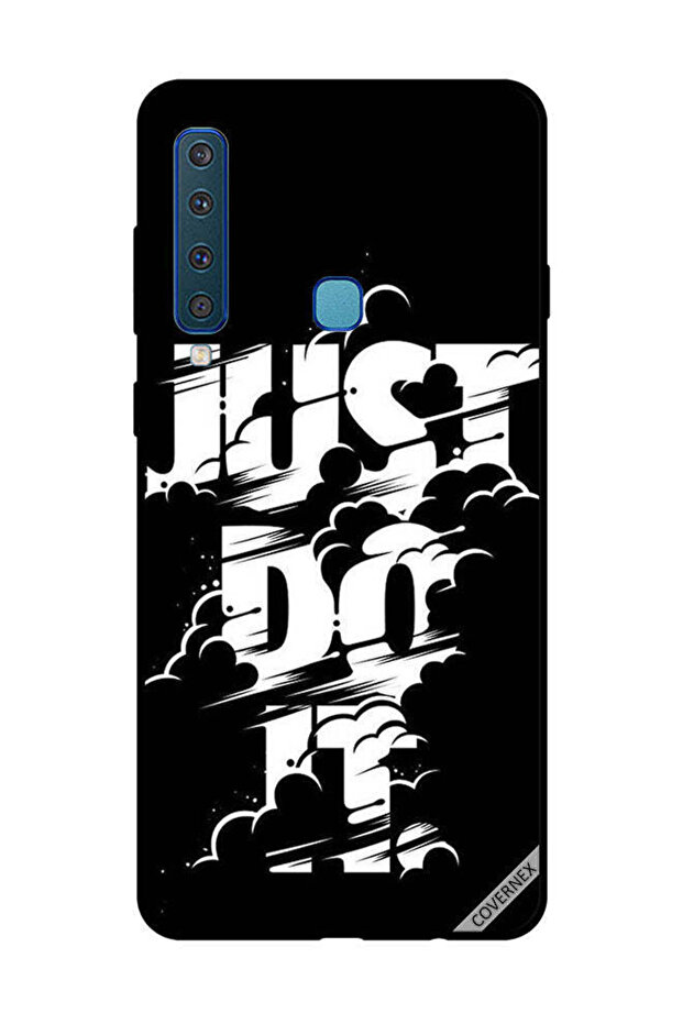 غطاء حماية لهاتف سامسونج جالاكسي A9 2018 - مطبوع عليه Just Do It باللونين الأبيض والأسود