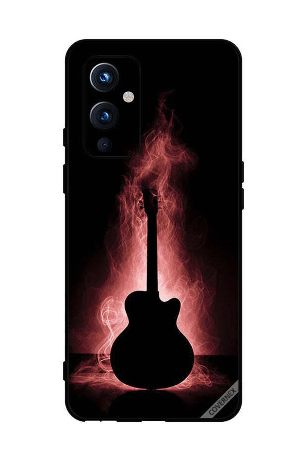 غطاء حماية لهاتف OnePlus 9 بتصميم انعكاس جيتار في الظلام