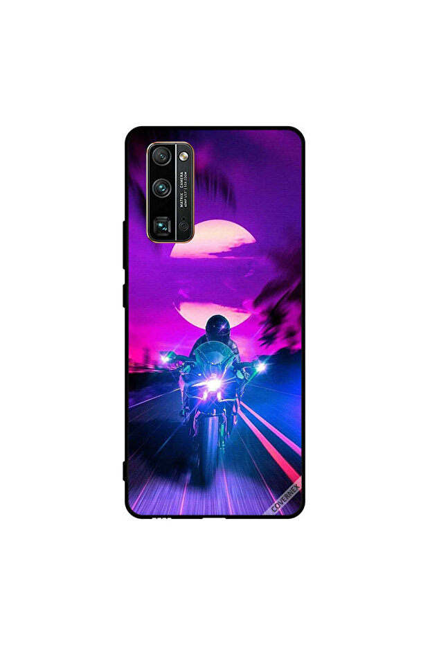 غطاء حماية لهاتف Honor 30 Pro، راكب الدراجة النارية يترك القمر خلفه