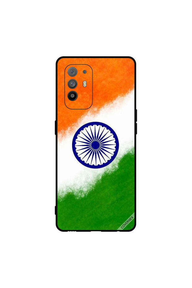 غطاء حماية لهاتف Oppo A95 بألوان علم الهند