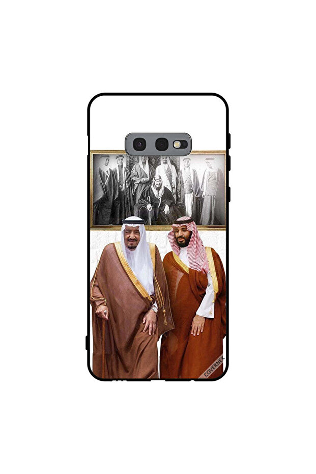 غطاء حماية لهاتف سامسونج جالاكسي S10e الملك سلمان ومحمد بن سلمان يتحدثان أثناء المشي
