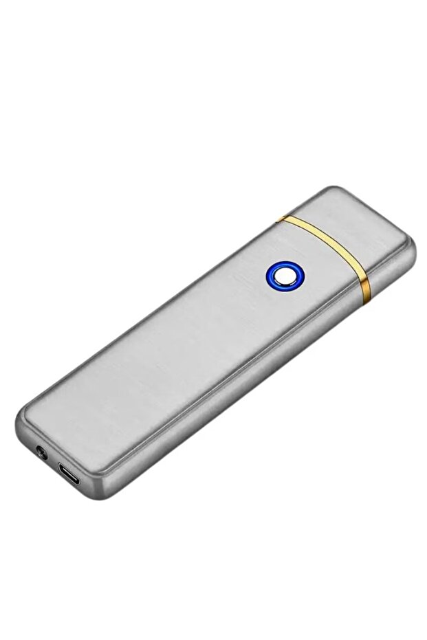 Electronic Lighter, Rechargeable, Windproof, USB Charging, Digital Sensor, Illuminated Button, 8 cm, - 3