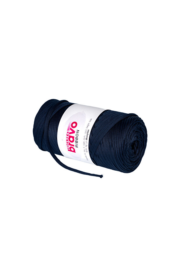 Ribbon Polyester Yarn Macrame 200 Gr 125 Meters (Color Code: 260) Navy Blue