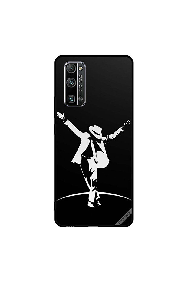 غطاء حماية لهاتف Honor 30 Pro+ Action باللونين الأسود والأبيض