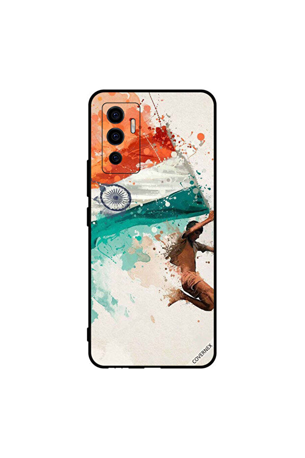 غطاء حماية لهاتف Vivo V23e 5G يحمل علم الهند أثناء الطيران