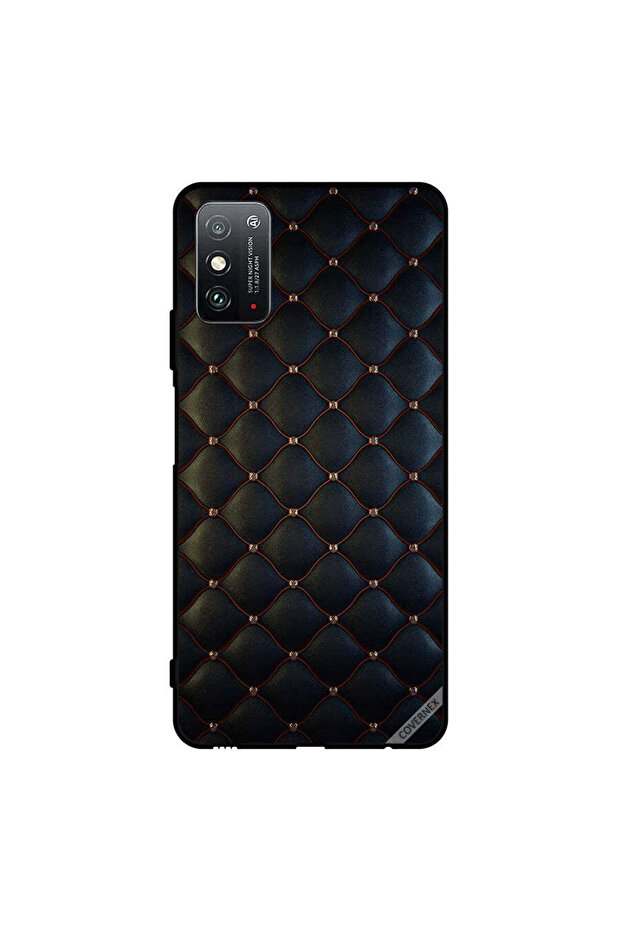 غطاء حماية لهاتف Honor X10 Max 5G مطبوع عليه نقشة قماشية سوداء