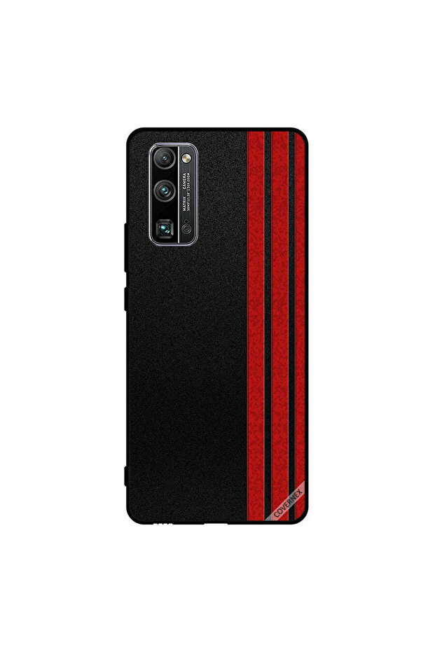 غطاء حماية لهاتف Honor 30 Pro+ بثلاثة خطوط عمودية حمراء