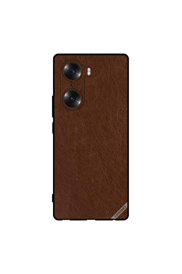 غطاء حماية لهاتف Honor 60 بنمط جلدي بني داكن