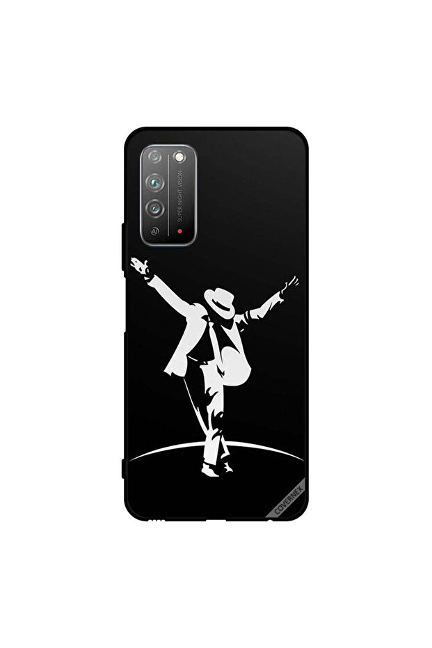 غطاء حماية لهاتف Honor X10 5G Action باللونين الأسود والأبيض