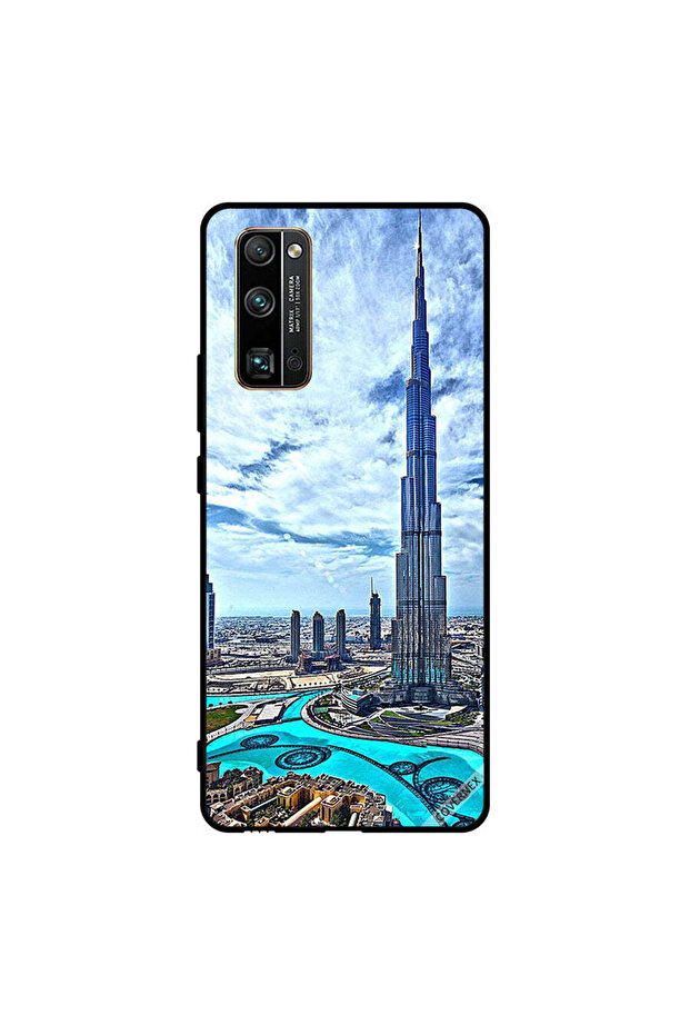 غطاء حماية لهاتف Honor 30 Pro - برج خليفة - غيوم مؤثرة