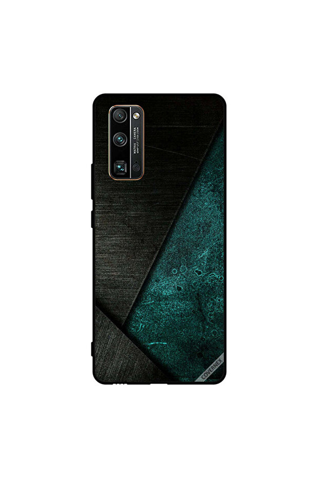 غطاء حماية لهاتف Honor 30 Pro بنمط أسود وأخضر غامق