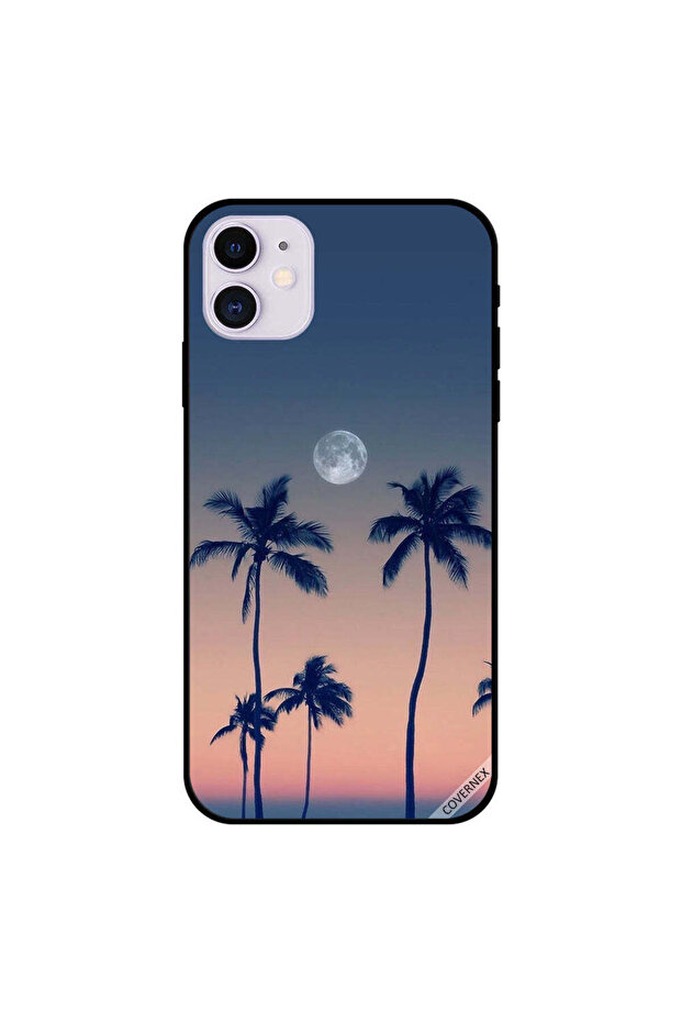غطاء حماية لجهاز iPhone 11 بتصميم قمر في المساء