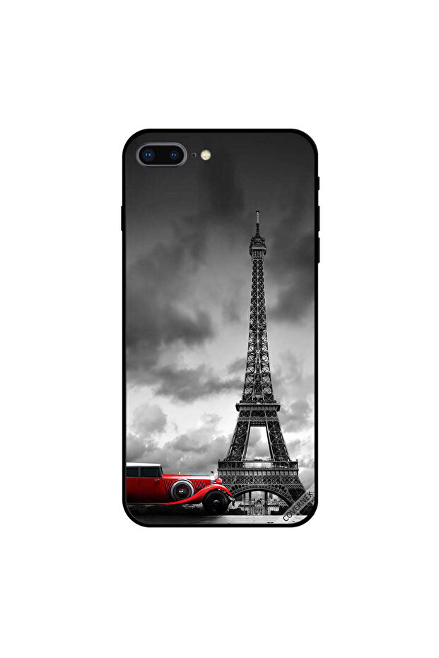 غطاء حماية لهاتف iPhone 7 Plus DCP00001 برج إيفل وسيارة حمراء