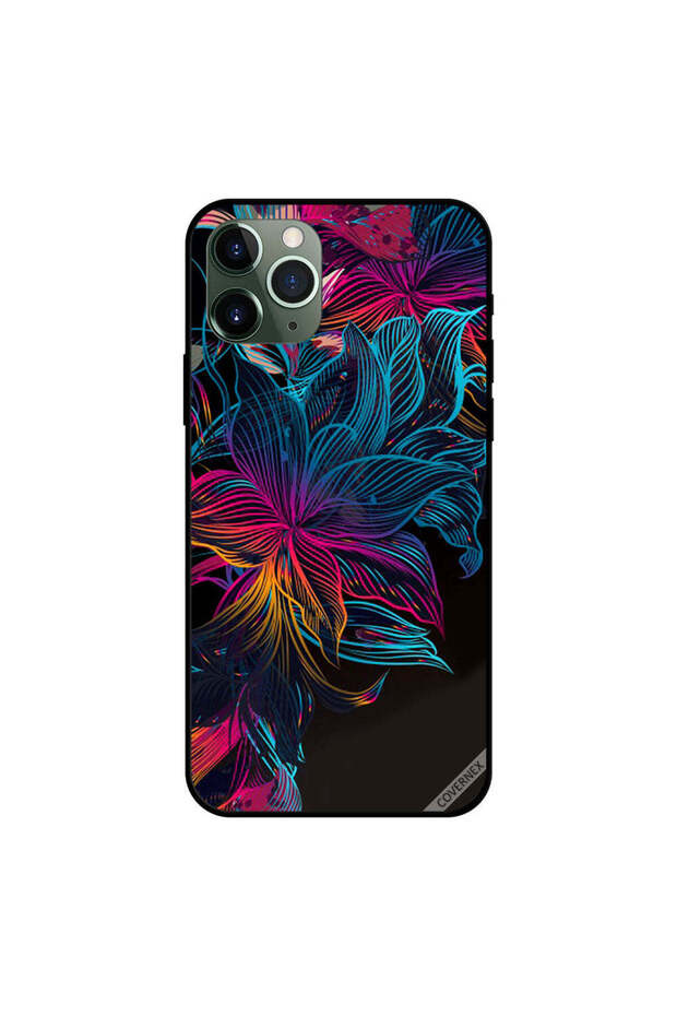 غطاء حماية لهاتف iPhone 11 Pro Max بنمط خطوط زهرية