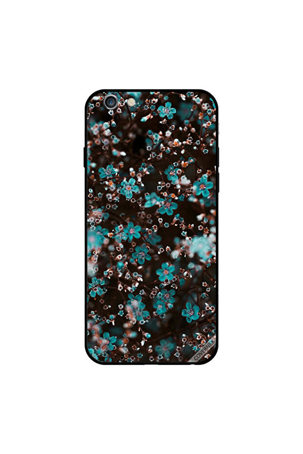 غطاء حماية لجهاز iPhone 6 بزهور زرقاء صغيرة على الأشجار