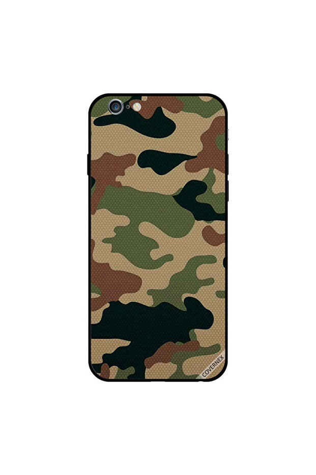 غطاء حماية جلدي بتصميم مموه لهاتف iPhone 6s Plus