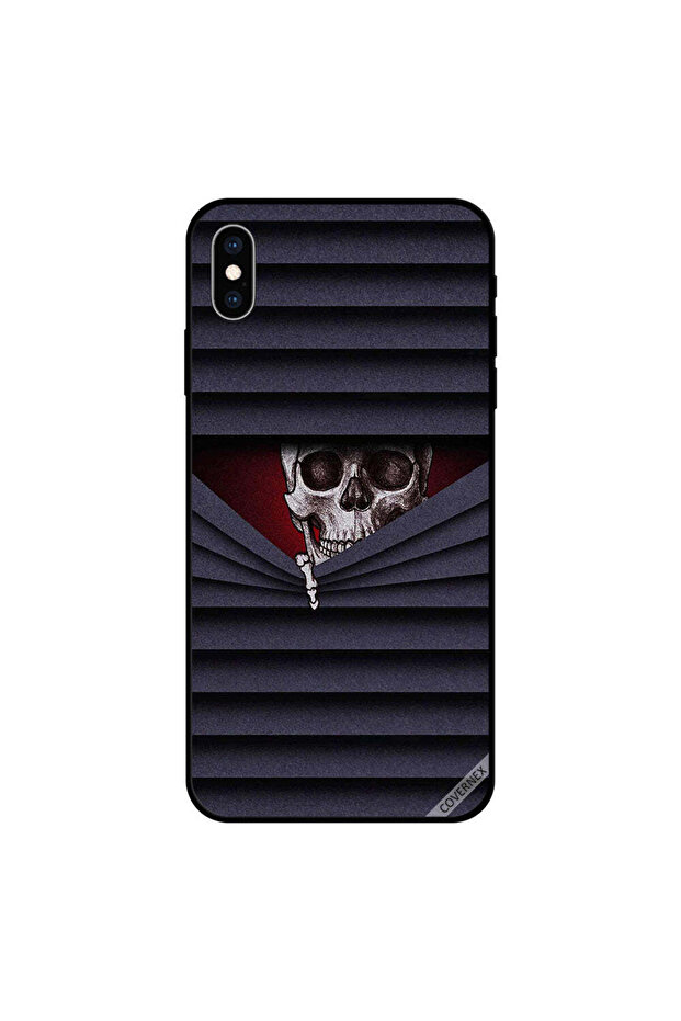 غطاء حماية لجهاز iPhone X بطبعة جمجمة