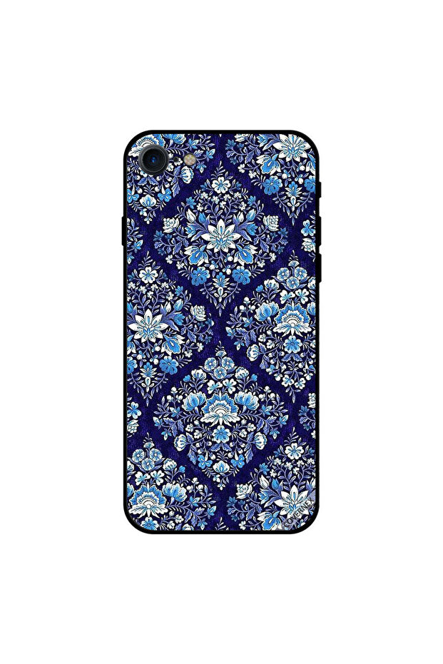 غطاء حماية لجهاز iPhone 7 بنمط زهور أزرق