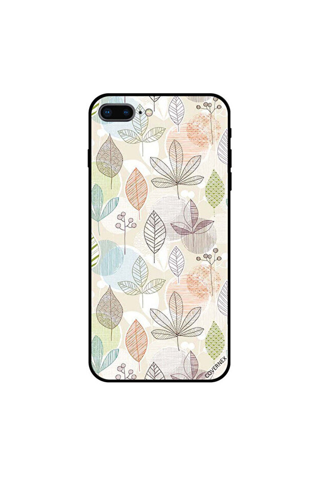 غطاء حماية لجهاز iPhone 8 Plus بنقشة ريش خفيف - 1