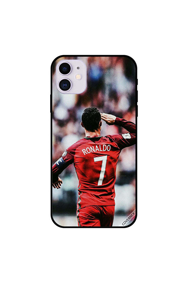 غطاء حماية لهاتف iPhone 11 يحمل صورة رونالدو تحية للجمهور