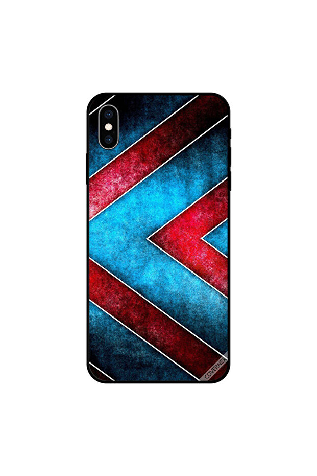 غطاء حماية لجهاز iPhone XS MAX بسهام حمراء وزرقاء
