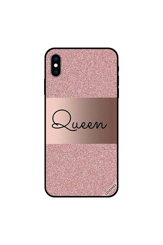غطاء حماية لهاتف iPhone XS MAX بتصميم Queen Glitters BG