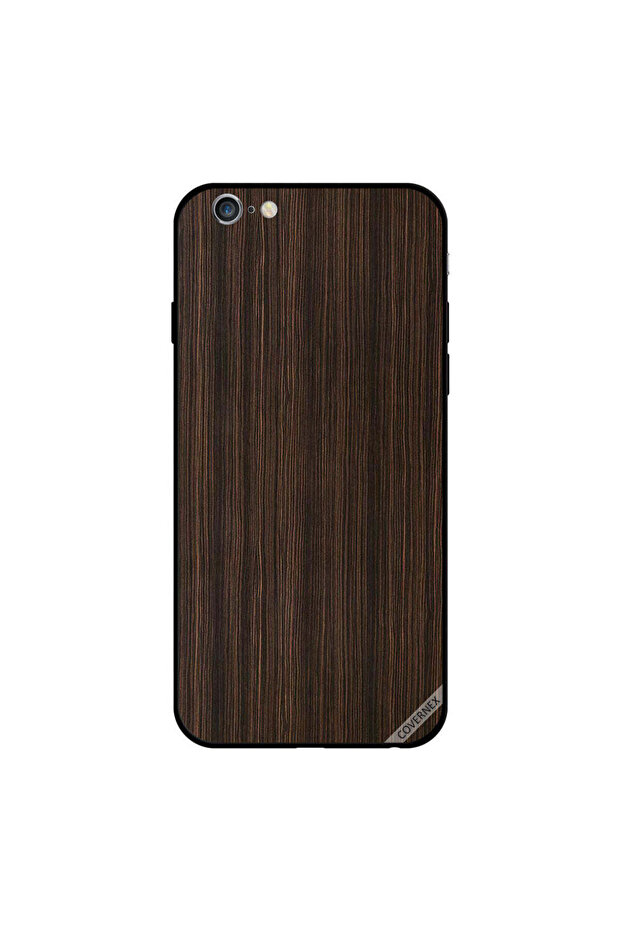 غطاء حماية لجهاز iPhone 6 Plus بخطوط عمودية ونمط خشبي