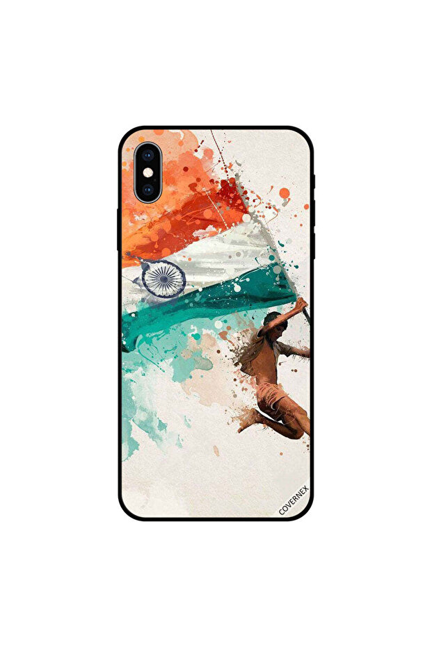 غطاء حماية لجهاز iPhone XS MAX يحمل علم الهند أثناء الطيران