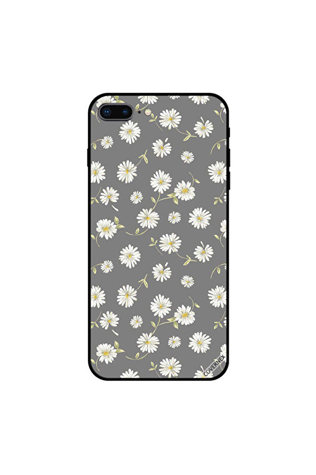 غطاء حماية لجهاز iPhone 7 Plus بنقشة زهور بيضاء صغيرة - 1