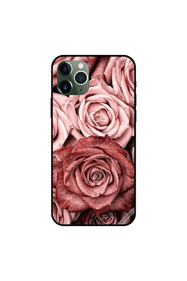 غطاء حماية لجهاز iPhone 11 Pro Max بلون الخوخ والورود