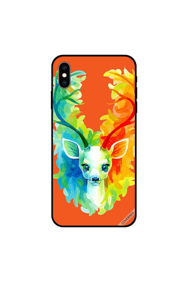 غطاء حماية لجهاز iPhone XS MAX بتصميم غزال ملون