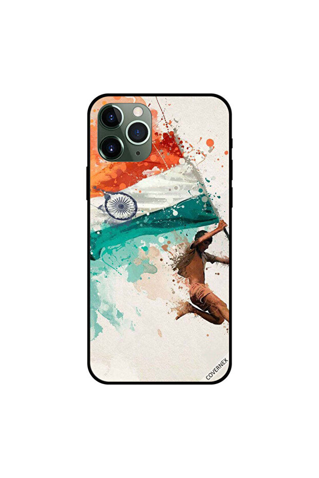 غطاء حماية لجهاز iPhone 11 Pro Max يحمل علم الهند أثناء الطيران