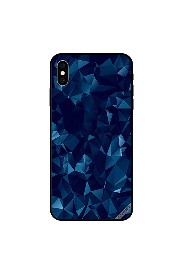 غطاء حماية لجهاز iPhone XS بخلفية فسيفسائية زرقاء