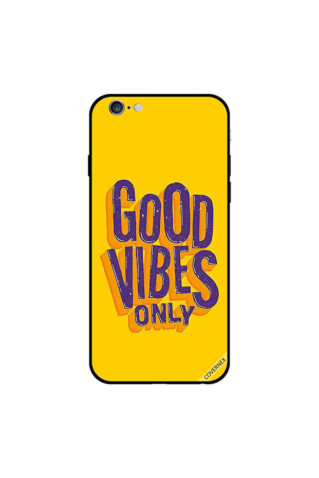 غطاء حماية لجهاز iPhone 6s Plus - Good Vibes Only - أصفر - BG