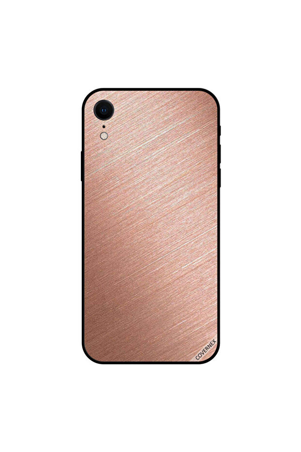 غطاء حماية لجهاز iPhone XR بنمط خشبي لامع
