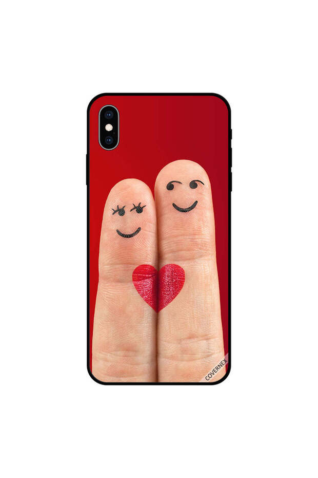 غطاء حماية iPhone XS برسومات الأصابع