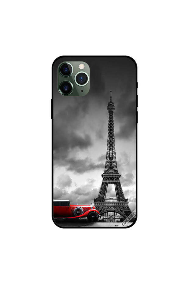 غطاء حماية لجهاز iPhone 11 Pro Max DCP00001 برج إيفل وسيارة حمراء