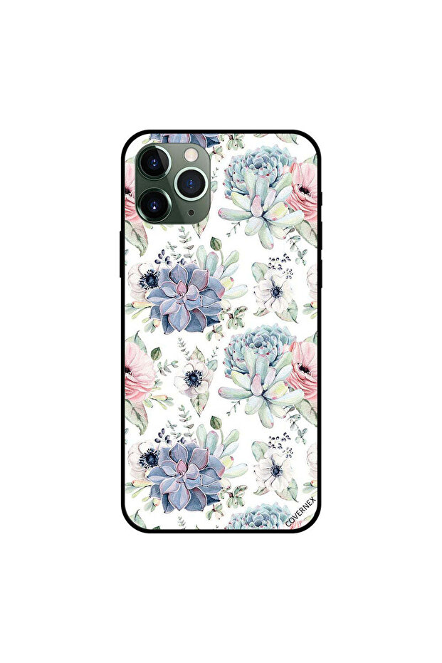 غطاء حماية لجهاز iPhone 11 Pro Max بنقشة زهور مقطوعة