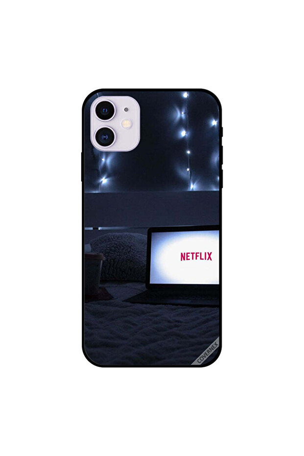 غطاء حماية لجهاز iPhone 11 مع Netflix على الكمبيوتر المحمول