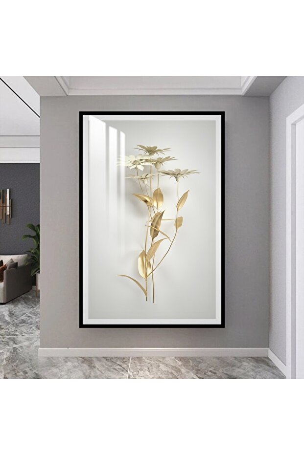 Luxury wooden wall panel with black frame and clear acrylic layer