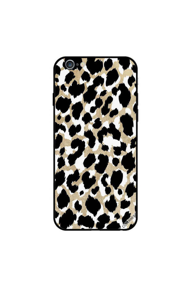 غطاء حماية لجهاز iPhone 6s Plus بنقشة جلد النمر باللون الأسود - 1