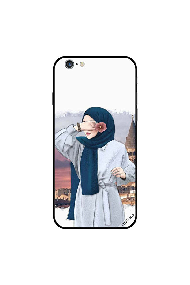 غطاء حماية لجهاز iPhone 6s يحمل زهرة في يده بينما يخفي عينيها